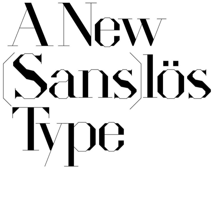Type specimen with octagonal chamfered letterforms and hairline outlines splitting from solid weight, a sharp reference for cut-corner display type.